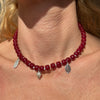 CL0180 Collana con cilindri in pasta di vetro e rondelle irregolari in argento (ciondoli se si vogliono da opzionare)