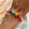 B0295 Bracciale candy con rondelle arcobaleno e palline argento