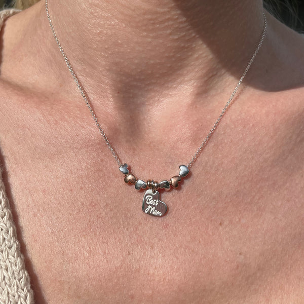 CL080 Collana batticuori con ciondolo best mom