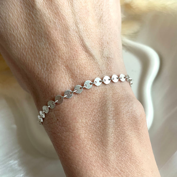 B0235 Bracciale argento con piastrine