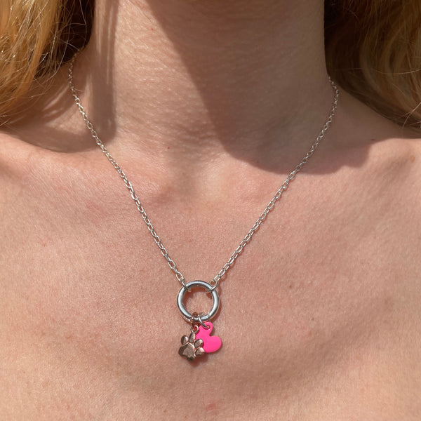 CL079 Collana con moschettone tondo per inserire i ciondoli