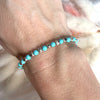 B080 Bracciale con pepite martellate piccole e palline di pasta di turchese