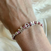 B0275 Bracciale filo nautico con pepite martellate e parola MOM