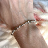 B038 Bracciale con cuori alternato a palline e rondelle