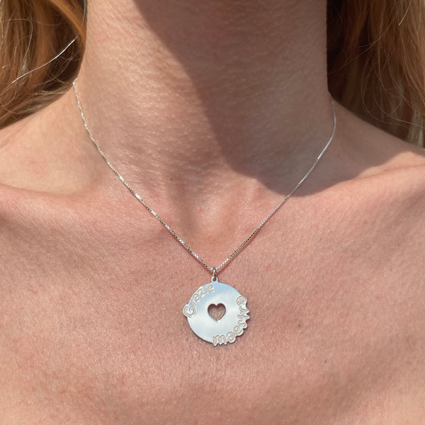 CL086 Collana “Grazie Maestra” con catena veneziana