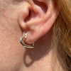 O014 Silver heart shaped ring earrings