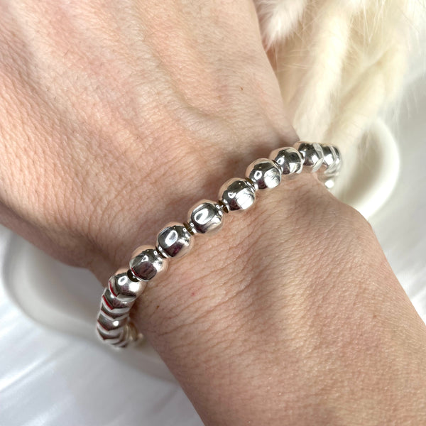 B085 Bracciale con palline sfaccettate grandi