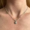 CL0175 Collana rosario colori pastello e ciondolo fiore pendente “grazie maestra”