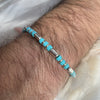 B090 Bracciale cilindri e rondelle in argento + rondelle turchesi