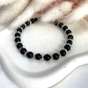 B096 Bracciale con palline onice nero e rondelle