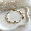 B0290 Bracciale pepite mini alternate a pepite dorate, rosate o argente