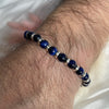 B095 Bracciale palline occhio di tigre e rondelle