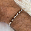 B0305 Bracciale con rondelle irregolari martellate piccole martellate e nodi in filo nautico