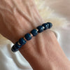 B0287 Bracciale con cilindri in pasta di vetro e rondelle irregolari argento (ciondoli se si vogliono da opzionare)