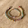B067 Bracciale mamma e figlia/o con pepite martellate e cuore centrale intervallato da nodini