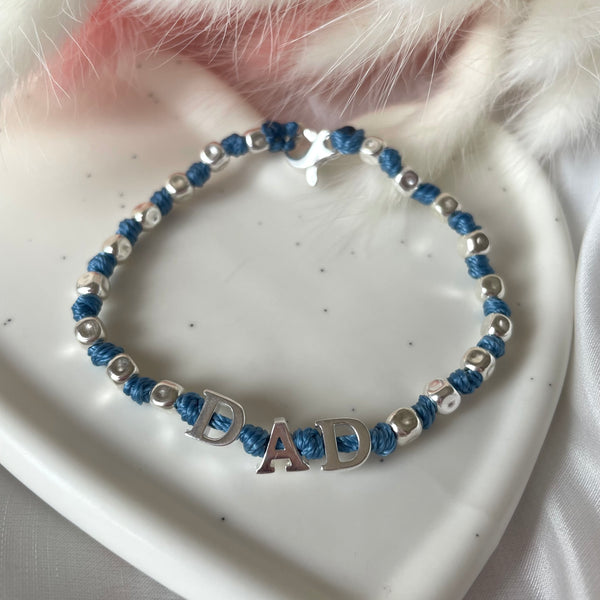 B136 Bracciale DAD con nodi (colore a scelta) pepite martellate medie