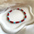 B0291 Bracciale con corallo, cubetto aulite e argento