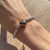 B117 Bracciale con cuore bomby rosato, argentato o dorato al centro, pepite e rondelle