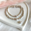 B0274 Bracciale mamma e figlia/o con pepite martellate e cuore centrale