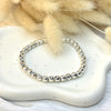 B0174 Bracciale palline martellate (possibilità di scegliere uno o più ciondoli e passanti da inserire)