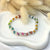 B0175 Bracciale palline martellate con nodi in filo nautico (colore a scelta)
