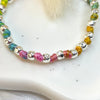 B0175 Bracciale palline martellate con nodi in filo nautico (colore a scelta)