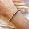 B0175 Bracciale palline martellate con nodi in filo nautico (colore a scelta)