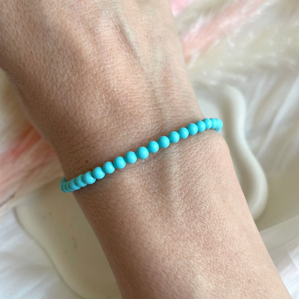 B0271 Bracciale con palline in pasta di turchese da 3mm