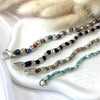 B009 Bracciale con pepite martellate di 4 dimensioni e nodini in filo nautico (colori a scelta) e possibilità di inserire ciondoli o passanti.