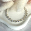 B071 Bracciale con palline martellate e pepite martellate schiacciate
