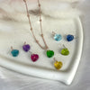 CL060 Alternating Ball Necklace with Hydrothermal Heart