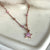 CL063 Pink enamel pendant star necklace
