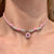 CL066 Necklace with waxed cord and enameled flower