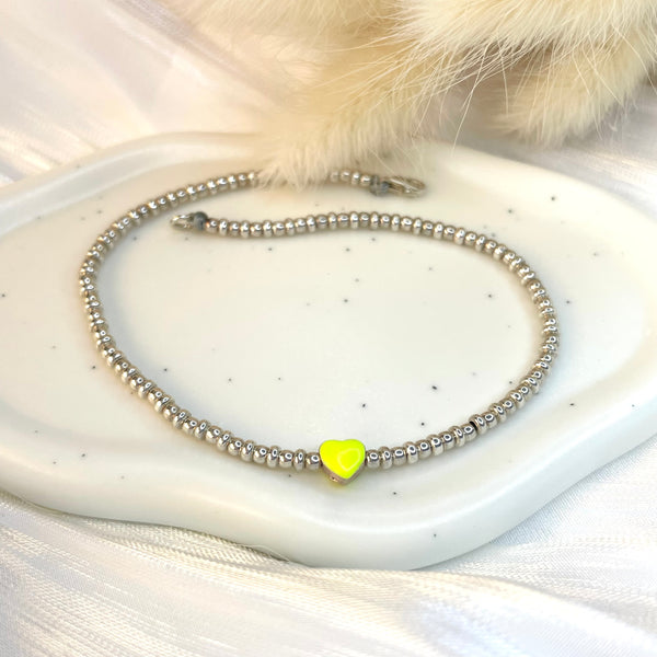 CV006 Cavigliera con palline e rondelle lisce (ciondolo o passante a scelta)