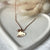 CL076 Pink heart necklace with written mom and river pearl