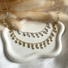 CL0156 Collana argento con zirconi e piastrine pendenti