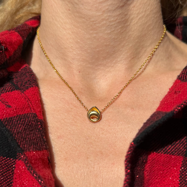 CL0149 Collana in argento dorato con Tortellino passante