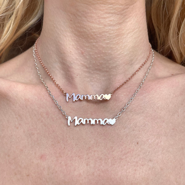 CL071 Mom + heart necklace
