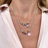 CL006 Necklace with initial and enamel heart