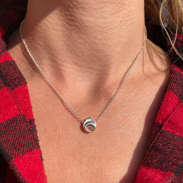 CL029 Collana in argento con Tortellino passante argentato