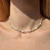 CL0160 Collana con pepite mini argento e margherite
