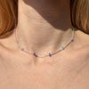 CL0162 Collana con maglia roló e rondelle arcobaleno