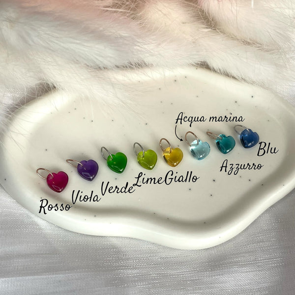 CL060 Collana palline alternate con cuore idrotermale