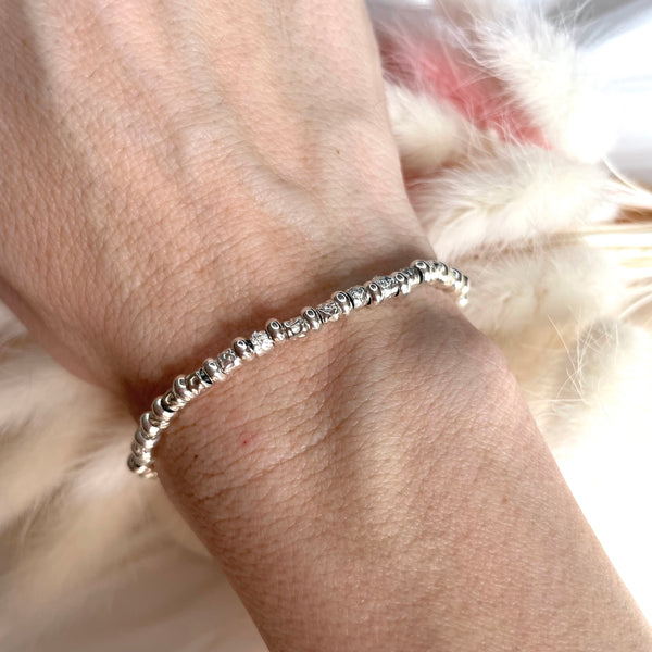 B034 Bracciale granelli piccoli e rondelle