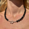 CL0180 Collana con cilindri in pasta di vetro e rondelle irregolari in argento (ciondoli se si vogliono da opzionare)