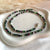 CL110 Collana con cubetti sfaccettati di rubino zoisite e rondelle martellate in argento
