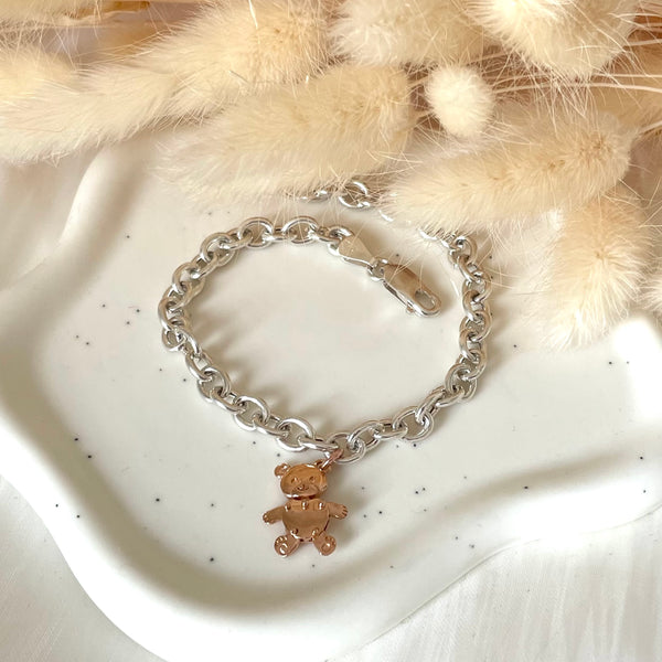 B0234 Bracciale orsetto Bubi piccolo con bracciale catena