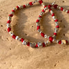 B132 Bracciale di coppia con pepite martellate medie, nodini, cuore passante e volendo inziali