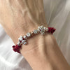 B144 Bracciale con elementi passanti bimbi cordino cerato con granelli nuovi e iniziali
