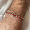 B139 Bracciale pepite martellate medie Bimbo/a con nodi e iniziale passante
